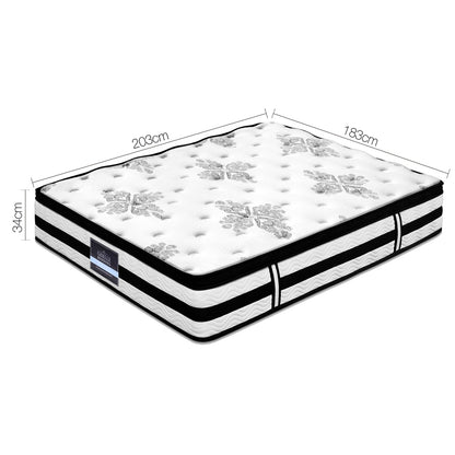 Giselle Bedding 34cm Mattress Euro Top Pocket Spring King-Mattresses-PEROZ Accessories