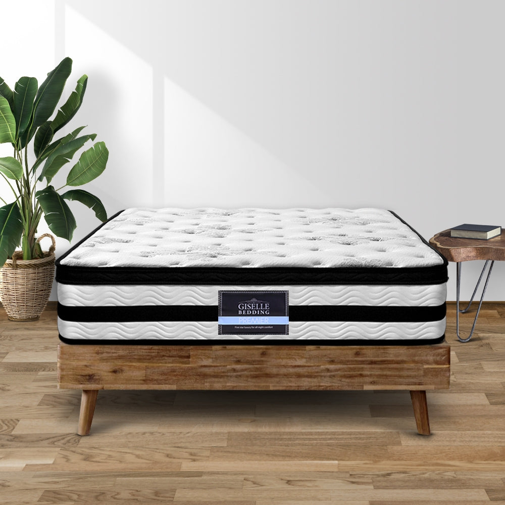 Giselle Bedding 34cm Mattress Euro Top Pocket Spring King Single-Mattresses-PEROZ Accessories