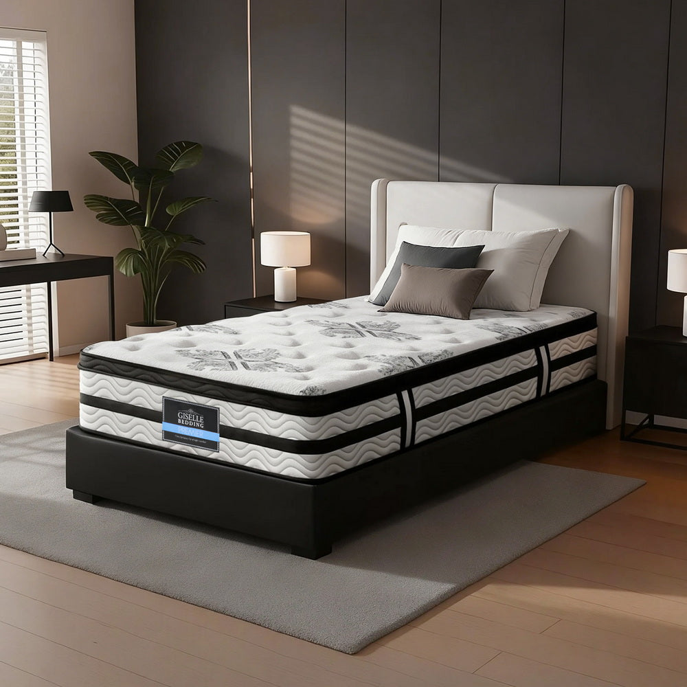 Giselle Bedding 34cm Mattress Euro Top Pocket Spring King Single-Mattresses-PEROZ Accessories