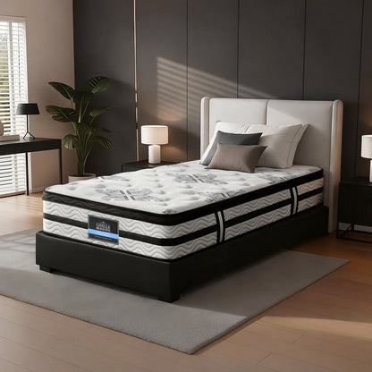 Giselle Bedding 34cm Mattress Euro Top Pocket Spring King Single-Mattresses-PEROZ Accessories