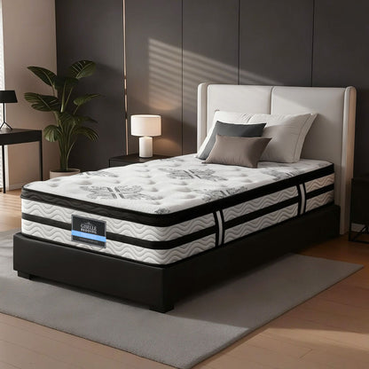 Giselle Bedding 34cm Mattress Euro Top Pocket Spring Single-Mattresses-PEROZ Accessories
