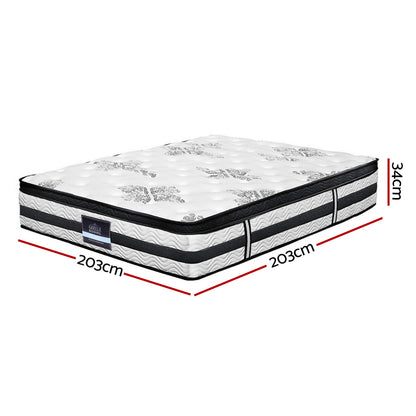 Giselle Bedding 34cm Mattress Euro Top Pocket Spring Super King-Mattresses-PEROZ Accessories