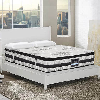 Giselle Bedding 34cm Mattress Euro Top Pocket Spring Super King-Mattresses-PEROZ Accessories