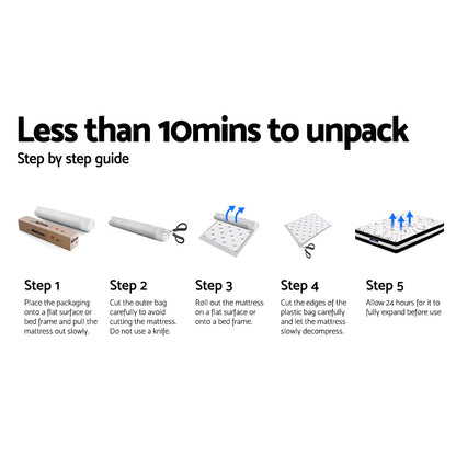 Giselle Bedding 34cm Mattress Euro Top Pocket Spring Super King-Mattresses-PEROZ Accessories