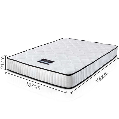 Giselle Bedding 21cm Mattress Tight Top Double-Mattresses-PEROZ Accessories