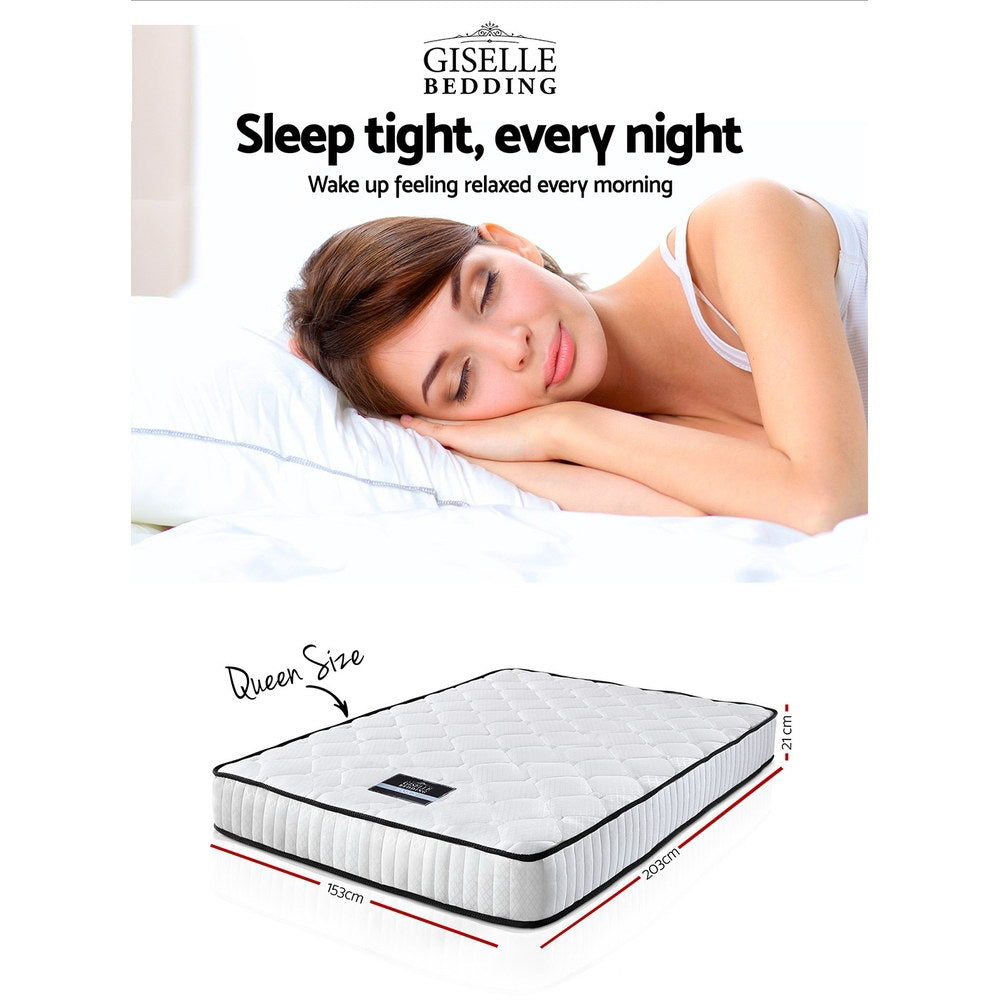 Giselle Bedding 21cm Mattress Tight Top Queen-Mattresses-PEROZ Accessories