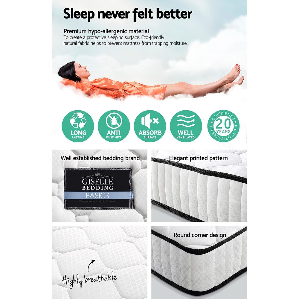 Giselle Bedding 21cm Mattress Tight Top Queen-Mattresses-PEROZ Accessories