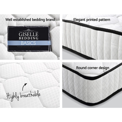 Giselle Bedding 21cm Mattress Tight Top Single-Mattresses-PEROZ Accessories