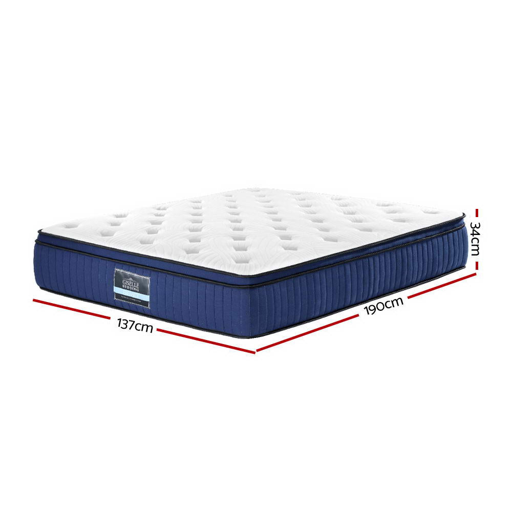 Giselle Bedding 34cm Mattress Cool Gel Memory Foam 7 Zone Double-Mattresses-PEROZ Accessories