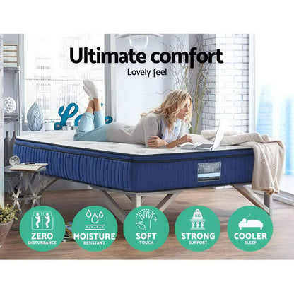 Giselle Bedding 34cm Mattress Cool Gel Memory Foam 7 Zone Double-Mattresses-PEROZ Accessories