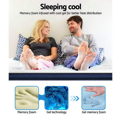 Giselle Bedding 34cm Mattress Cool Gel Memory Foam 7 Zone Double-Mattresses-PEROZ Accessories