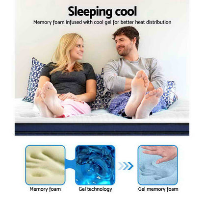 Giselle Bedding 34cm Mattress Cool Gel Memory Foam 7 Zone King-Mattresses-PEROZ Accessories