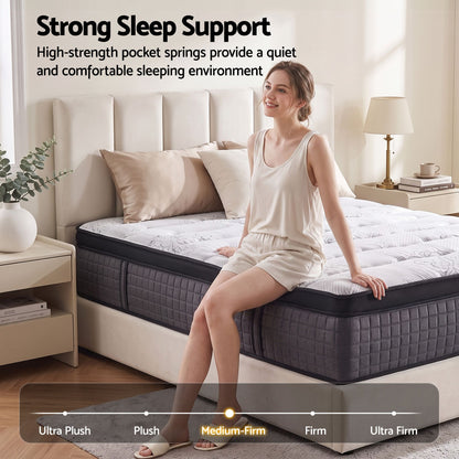Giselle Bedding 34cm Mattress 9 Zone Latex Foam Double-Mattresses-PEROZ Accessories
