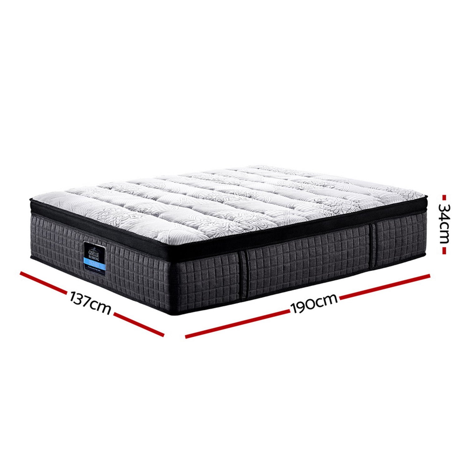 Giselle Bedding 34cm Mattress 9 Zone Latex Foam Double-Mattresses-PEROZ Accessories