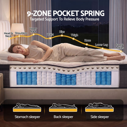 Giselle Bedding 34cm Mattress 9 Zone Latex Foam King-Mattresses-PEROZ Accessories