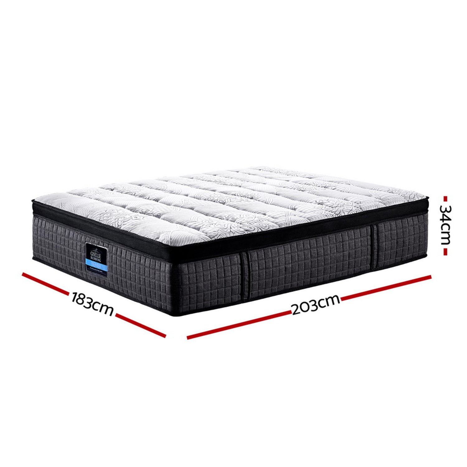 Giselle Bedding 34cm Mattress 9 Zone Latex Foam King-Mattresses-PEROZ Accessories