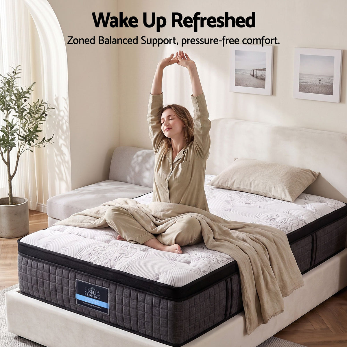Giselle Bedding 34cm Mattress 9 Zone Latex Foam King Single-Mattresses-PEROZ Accessories