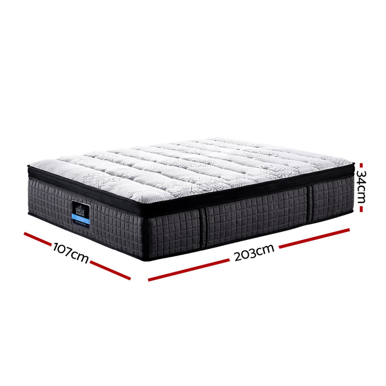 Giselle Bedding 34cm Mattress 9 Zone Latex Foam King Single-Mattresses-PEROZ Accessories