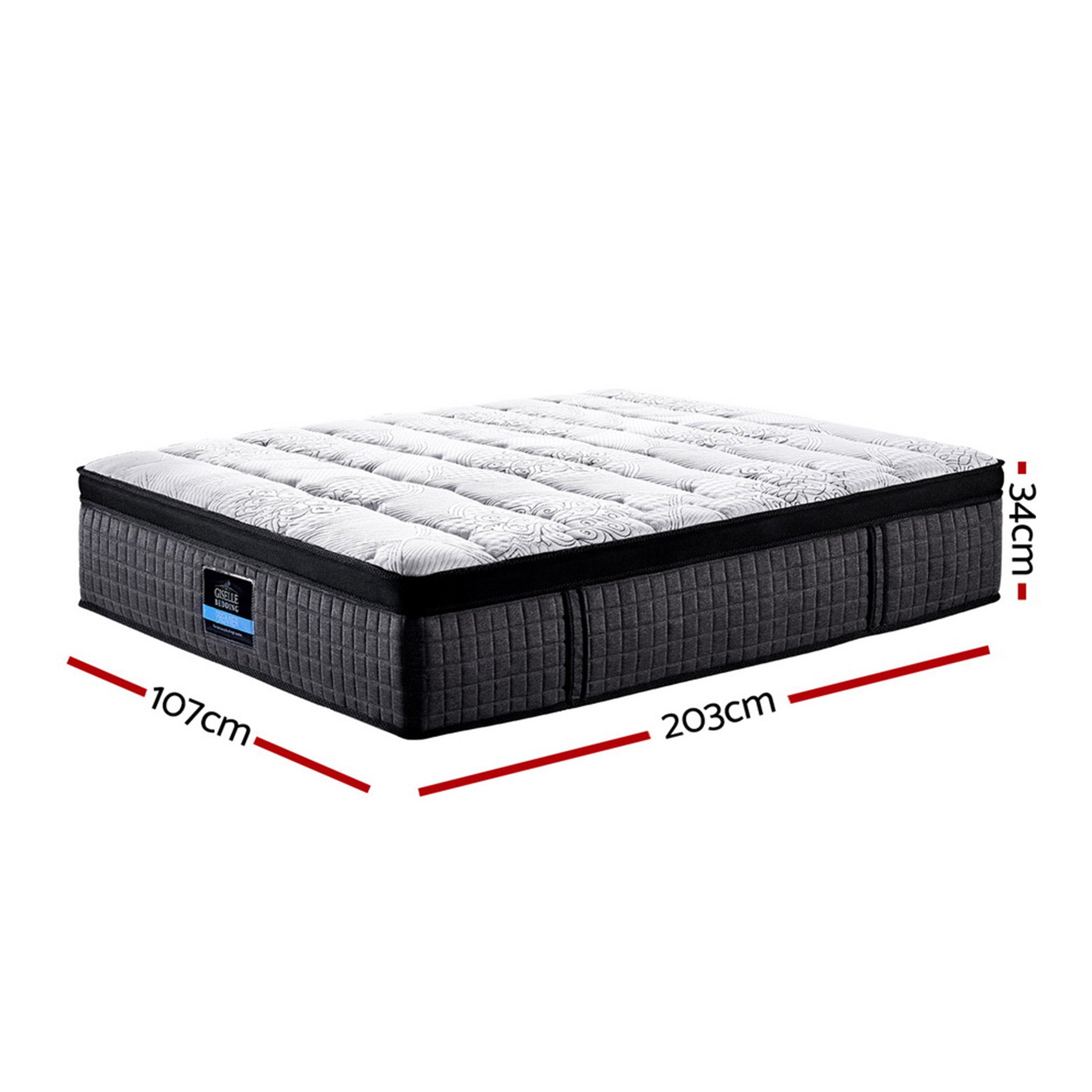 Giselle Bedding 34cm Mattress 9 Zone Latex Foam King Single-Mattresses-PEROZ Accessories