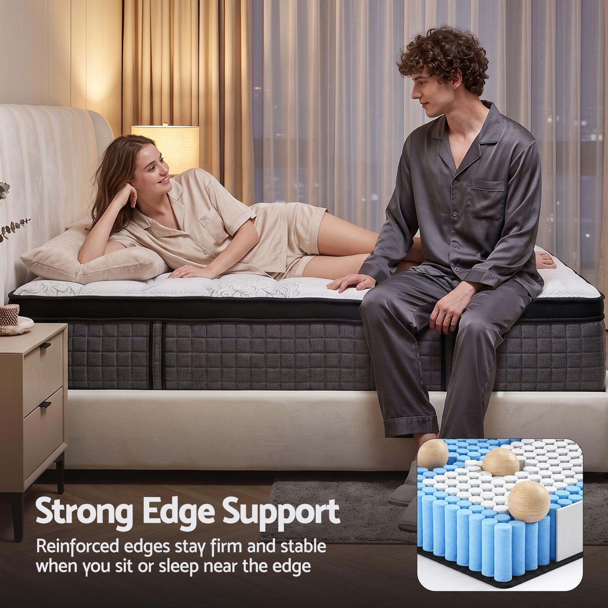 Giselle Bedding 34cm Mattress 9 Zone Latex Foam Queen-Mattresses-PEROZ Accessories