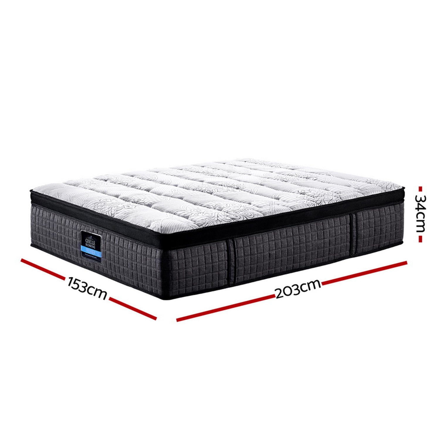 Giselle Bedding 34cm Mattress 9 Zone Latex Foam Queen-Mattresses-PEROZ Accessories