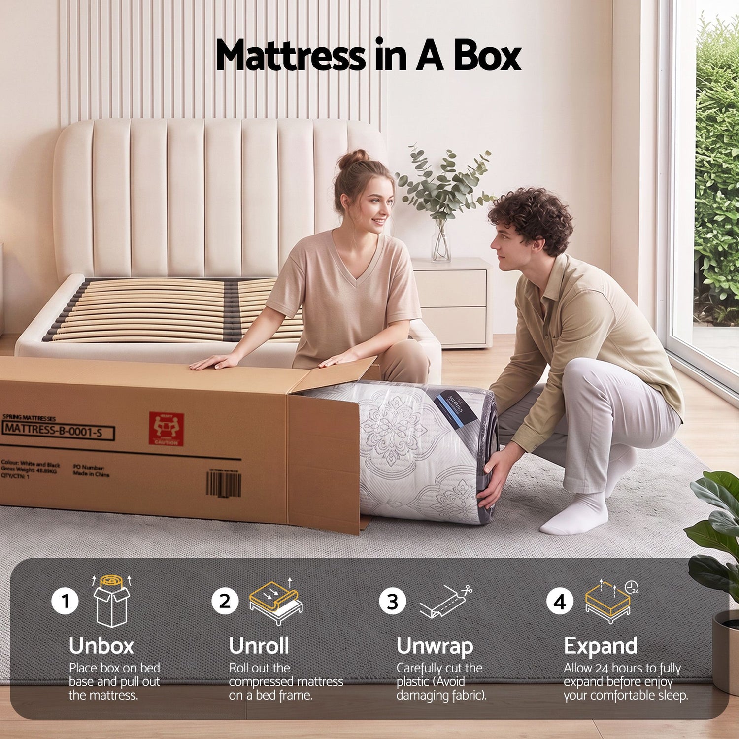 Giselle Bedding 34cm Mattress 9 Zone Latex Foam Single-Mattresses-PEROZ Accessories