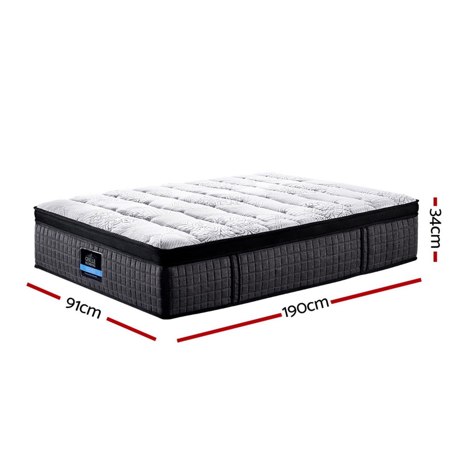 Giselle Bedding 34cm Mattress 9 Zone Latex Foam Single-Mattresses-PEROZ Accessories