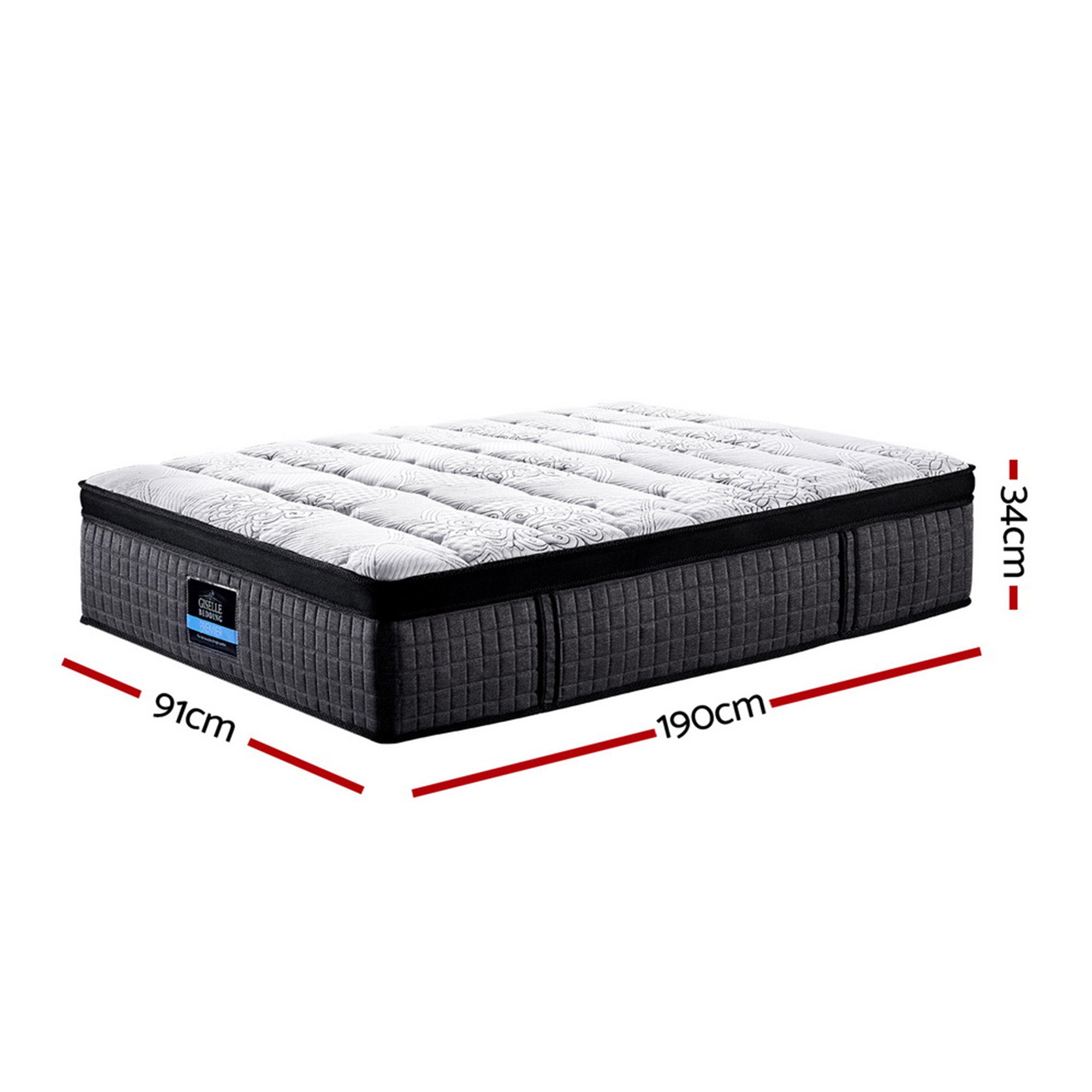 Giselle Bedding 34cm Mattress 9 Zone Latex Foam Single-Mattresses-PEROZ Accessories