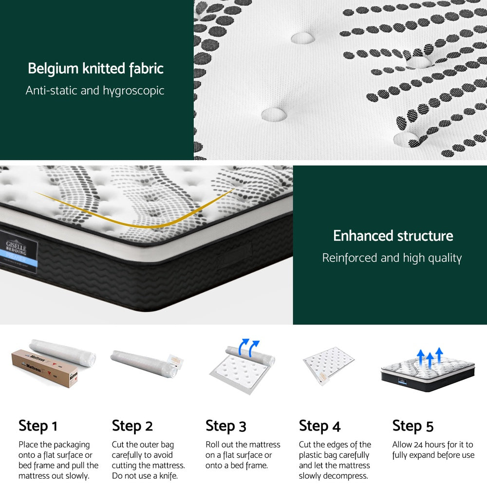 Giselle Bedding 32cm Mattress Euro Top Super King-Furniture &gt; Mattresses &gt; King Size Mattress-PEROZ Accessories