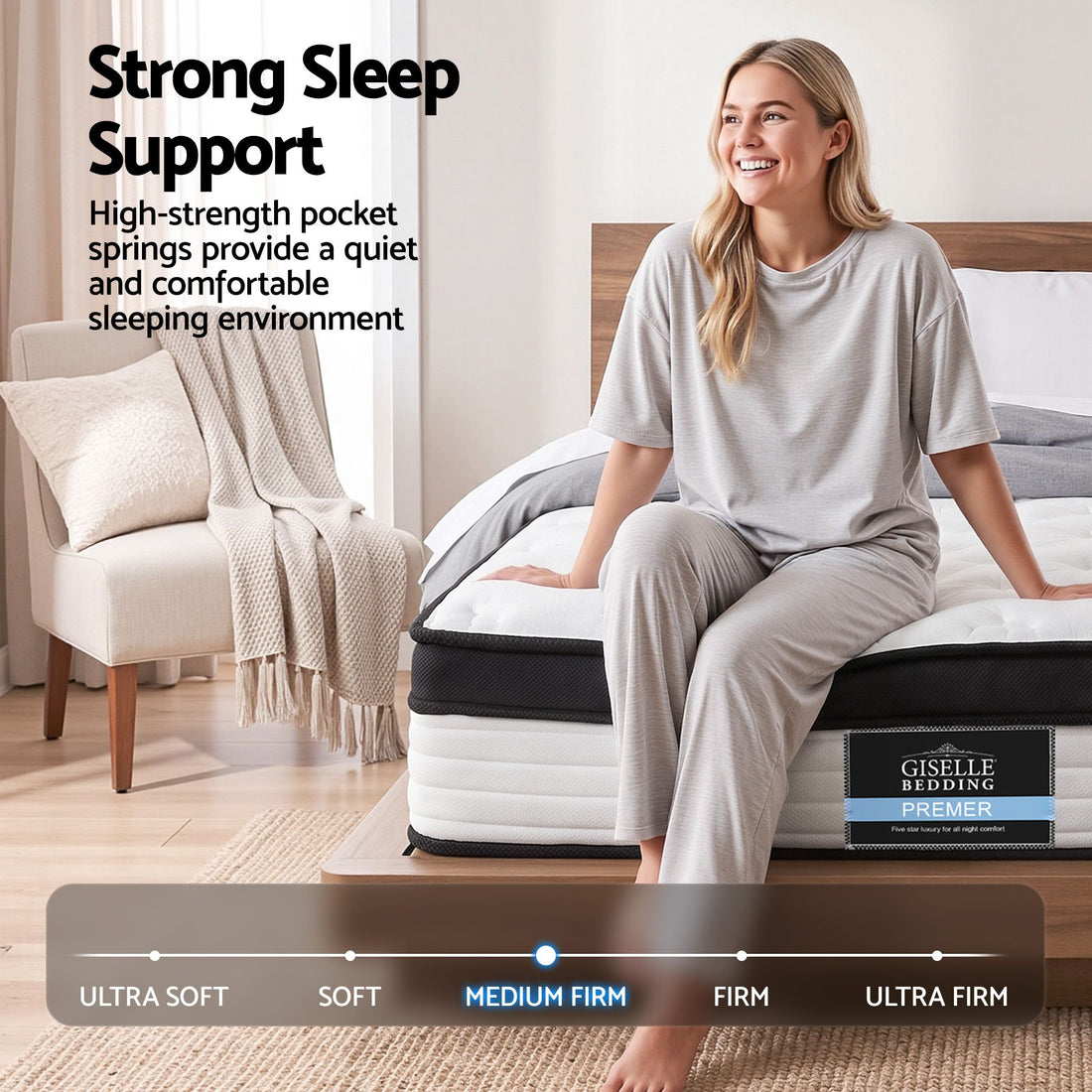 Giselle Bedding 31cm Mattress Euro Top King Single-Furniture > Mattresses > Single Mattress-PEROZ Accessories