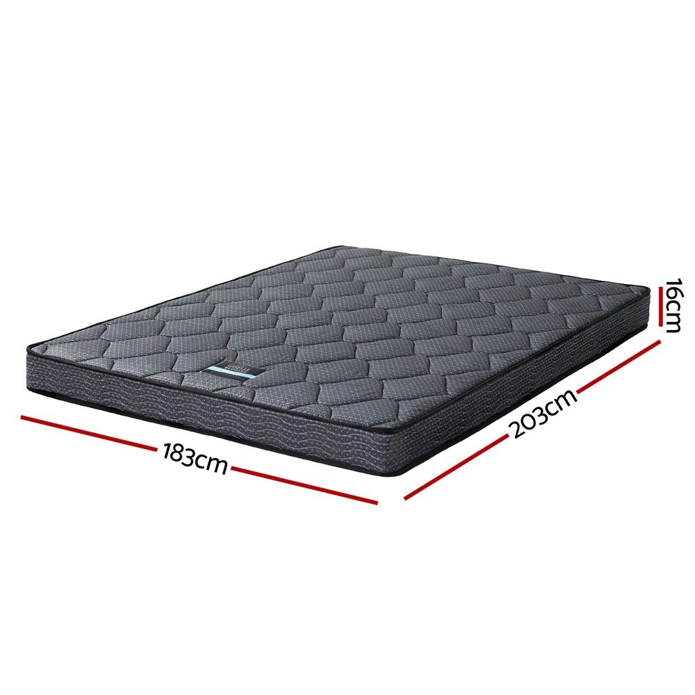 Giselle Bedding King Mattress 16cm Bonnell Spring Medium Firm Tight Top-Furniture > Mattresses > King Size Mattress-PEROZ Accessories