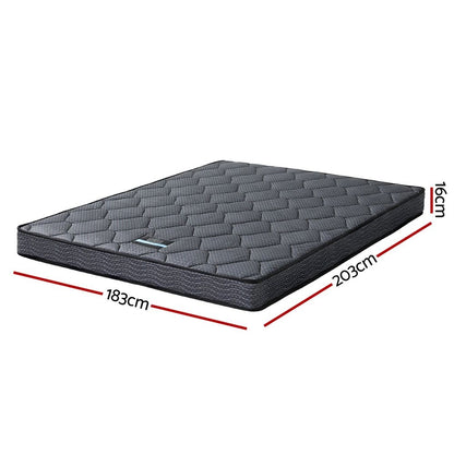 Giselle Bedding King Mattress 16cm Bonnell Spring Medium Firm Tight Top-Furniture > Mattresses > King Size Mattress-PEROZ Accessories