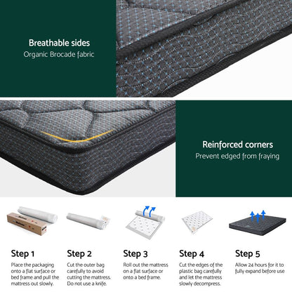 Giselle Bedding King Mattress 16cm Bonnell Spring Medium Firm Tight Top-Furniture > Mattresses > King Size Mattress-PEROZ Accessories