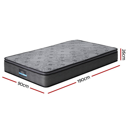 26cm Mattress Bed Giselle Single-Furniture &gt; Mattresses &gt; Single Mattress-PEROZ Accessories