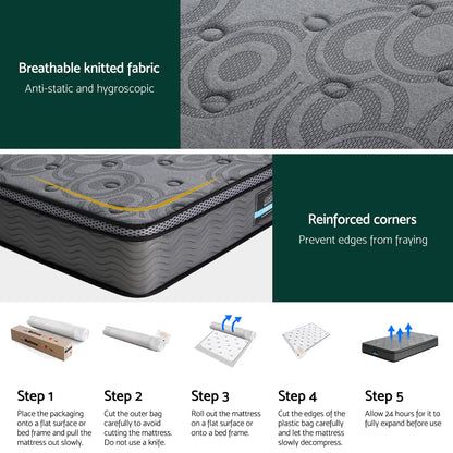 26cm Mattress Bed Giselle Single-Furniture &gt; Mattresses &gt; Single Mattress-PEROZ Accessories