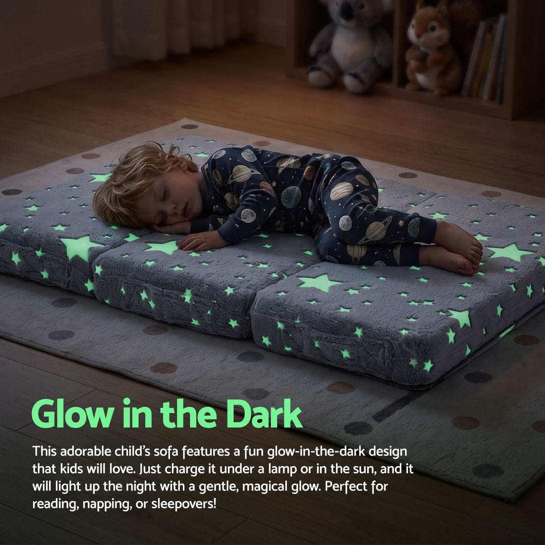 Giselle Bedding Foldable Cot Mattress for Travel Cot, Glow-in-Dark Cover-Home &amp; Garden > Bedding > Pillows-PEROZ Accessories