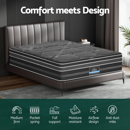 Giselle Bedding 35cm Mattress Bamboo Cover Double-Furniture &gt; Mattresses &gt; Double Mattress-PEROZ Accessories