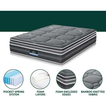 Giselle Bedding 35cm Mattress Bamboo Cover Double-Furniture &gt; Mattresses &gt; Double Mattress-PEROZ Accessories