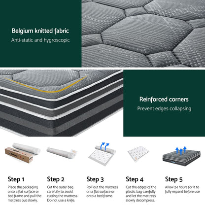 Giselle Bedding 35cm Mattress Bamboo Cover Double-Furniture &gt; Mattresses &gt; Double Mattress-PEROZ Accessories