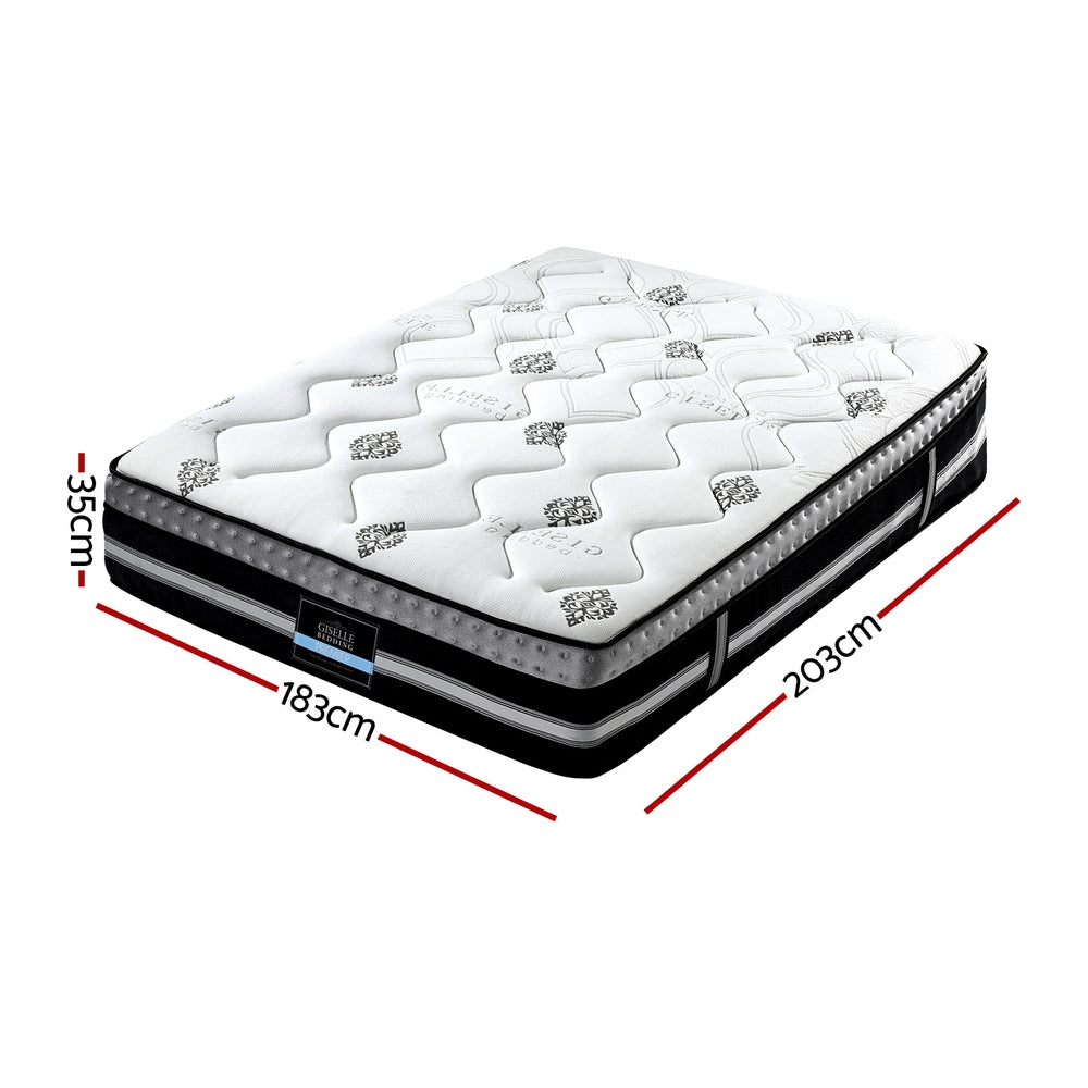 Giselle Bedding King Mattress 35cm Bed in a Box Pocket Spring Gel Memory Foam-Furniture > Mattresses > King Size Mattress-PEROZ Accessories