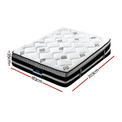 Giselle Bedding King Mattress 35cm Bed in a Box Pocket Spring Gel Memory Foam-Furniture > Mattresses > King Size Mattress-PEROZ Accessories