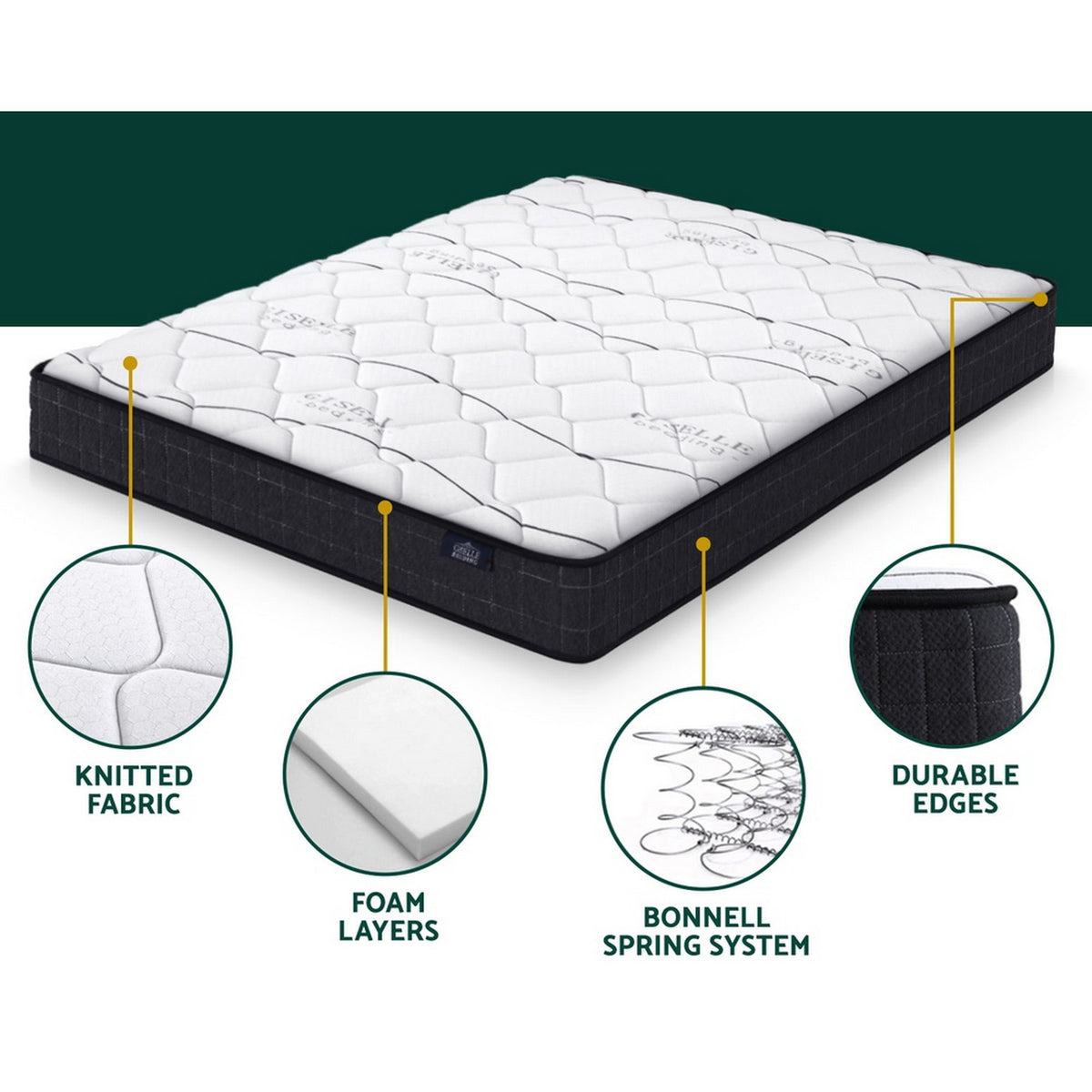 Giselle Bedding 16cm Mattress Medium Firm King-Furniture > Mattresses > King Size Mattress-PEROZ Accessories
