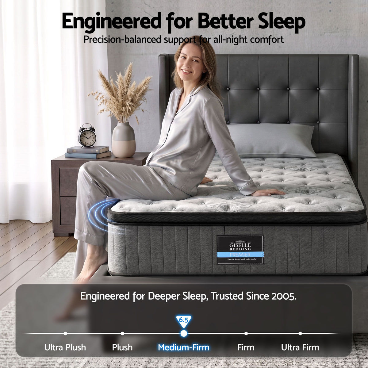 Bed Mattress Giselle 34cm King Single-Furniture > Mattresses > King Single Mattress-PEROZ Accessories