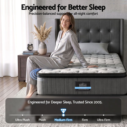 Bed Mattress Giselle 34cm King Single-Furniture > Mattresses > King Single Mattress-PEROZ Accessories