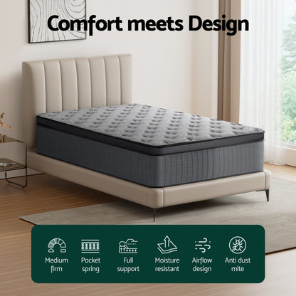 Bed Mattress Giselle 34cm King Single-Furniture &gt; Mattresses &gt; King Single Mattress-PEROZ Accessories