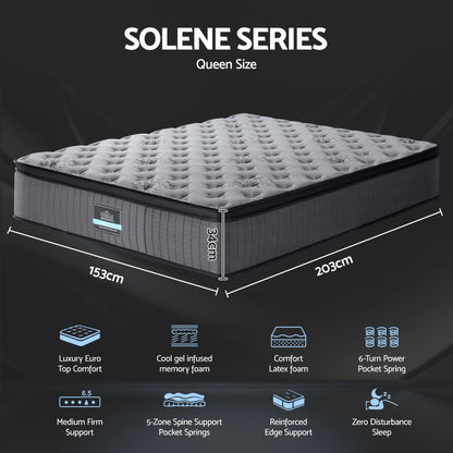 Bed Mattress Giselle 34cm Queen-Furniture > Mattresses > Queen Mattress-PEROZ Accessories