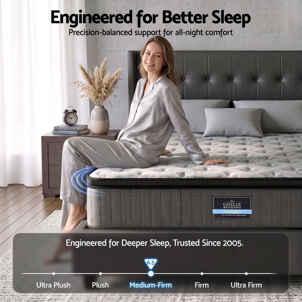 Bed Mattress Giselle 34cm Queen-Furniture > Mattresses > Queen Mattress-PEROZ Accessories