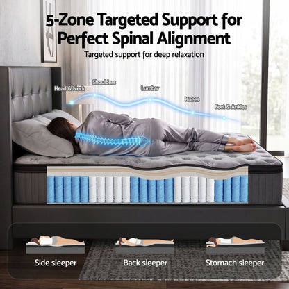 Bed Mattress Giselle 34cm Queen-Furniture > Mattresses > Queen Mattress-PEROZ Accessories