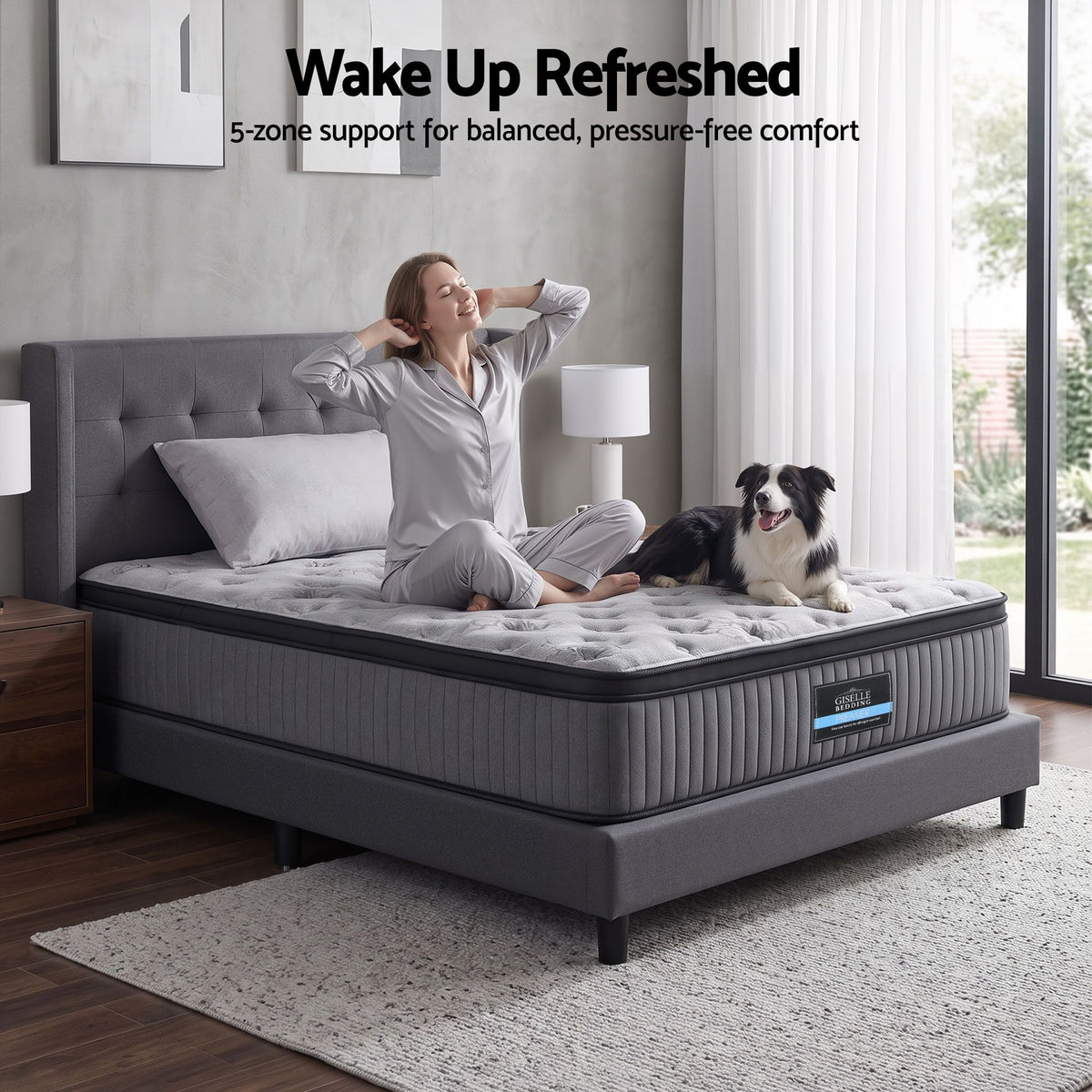 Bed Mattress Giselle 34cm Single-Furniture > Mattresses > Single Mattress-PEROZ Accessories