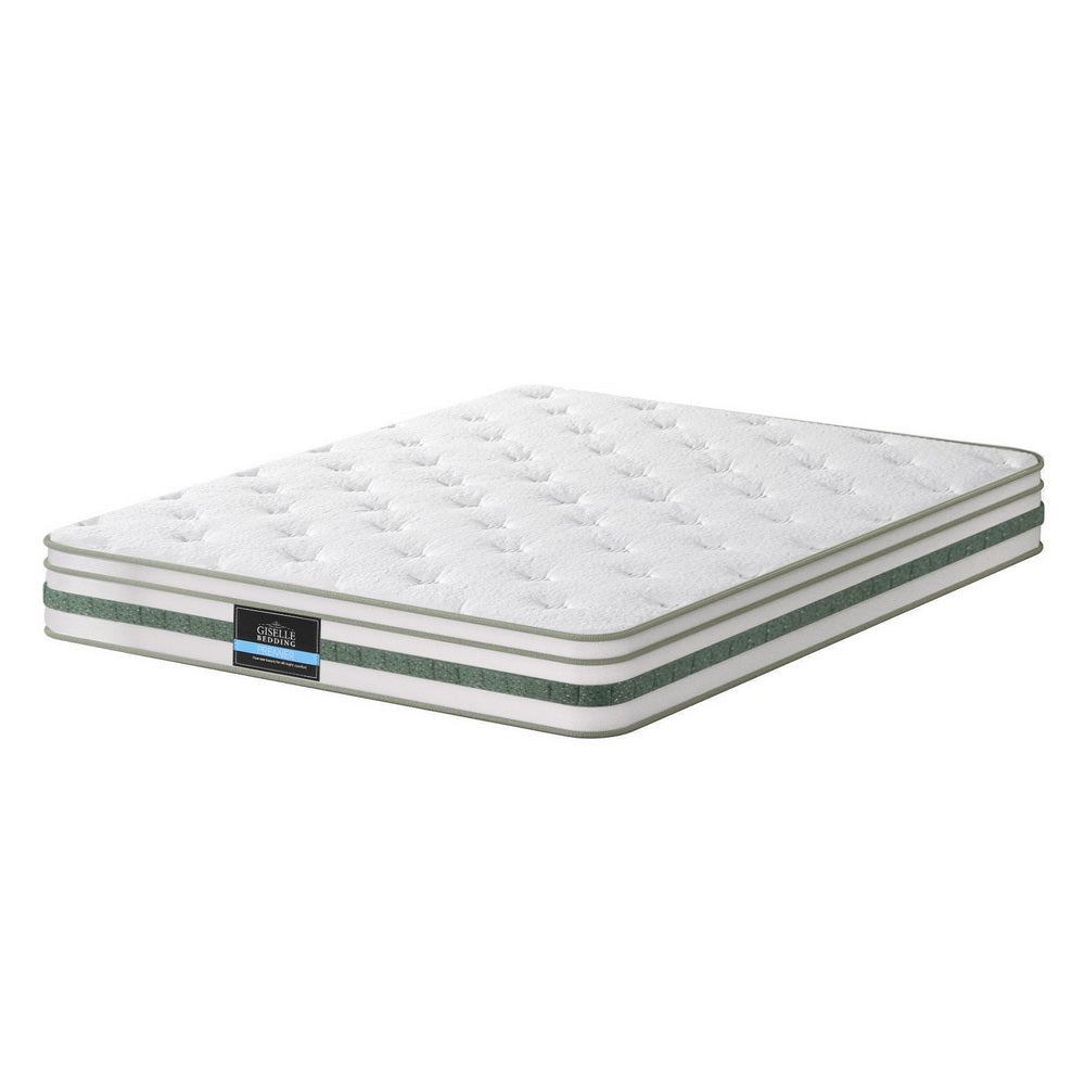 20cm Giselle Mattress Queen Green Tea Mattresses-Furniture &gt; Mattresses &gt; Queen Mattress-PEROZ Accessories